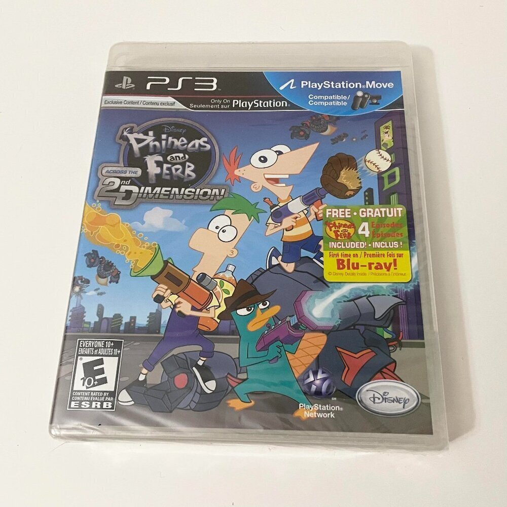 Playstation PS3 Phineas and Ferb Across the 2nd Dimension Video Game Disney